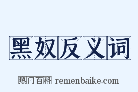 黑奴反义词是什么意思的图片